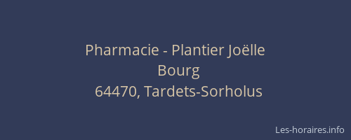 Pharmacie - Plantier Jo&euml;lle