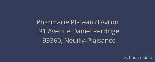 Pharmacie Plateau d'Avron