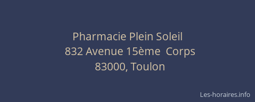 Pharmacie Plein Soleil