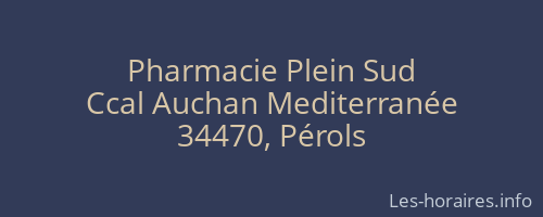 Pharmacie Plein Sud