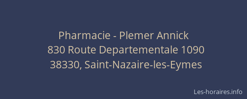 Pharmacie - Plemer Annick