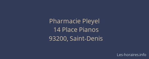 Pharmacie Pleyel