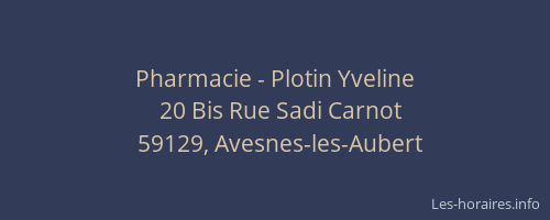 Pharmacie - Plotin Yveline