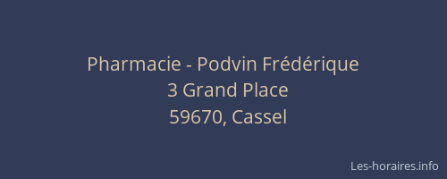 Pharmacie - Podvin Frédérique