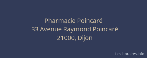 Pharmacie Poincaré