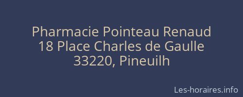 Pharmacie Pointeau Renaud