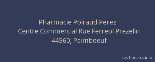 Pharmacie Poiraud Perez