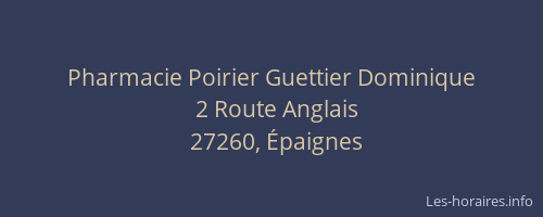 Pharmacie Poirier Guettier Dominique
