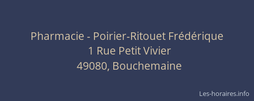 Pharmacie - Poirier-Ritouet Frédérique