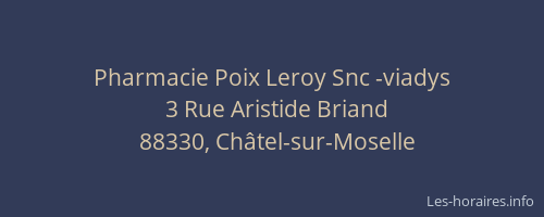 Pharmacie Poix Leroy Snc -viadys