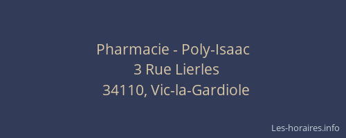 Pharmacie - Poly-Isaac