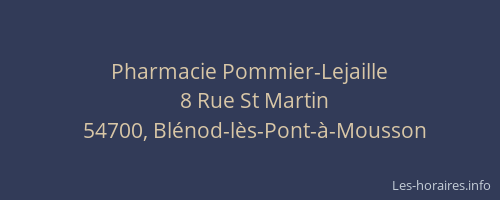 Pharmacie Pommier-Lejaille