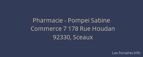 Pharmacie - Pompei Sabine