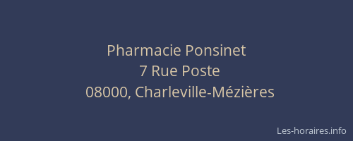 Pharmacie Ponsinet
