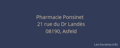Pharmacie Ponsinet
