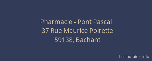 Pharmacie - Pont Pascal