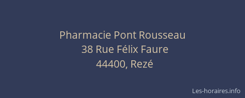 Pharmacie Pont Rousseau
