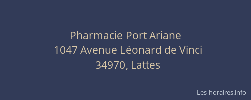 Pharmacie Port Ariane