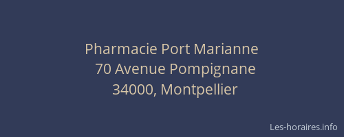 Pharmacie Port Marianne