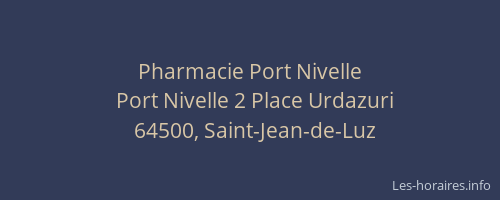 Pharmacie Port Nivelle
