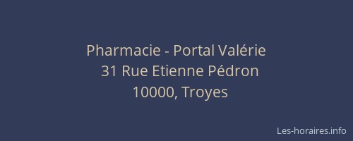 Pharmacie - Portal Valérie