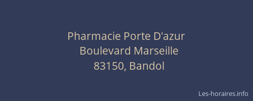 Pharmacie Porte D'azur