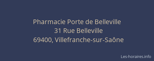 Pharmacie Porte de Belleville