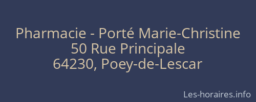 Pharmacie - Porté Marie-Christine