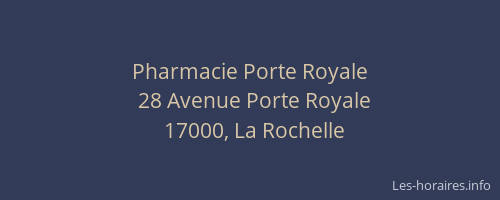 Pharmacie Porte Royale