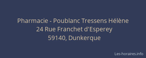 Pharmacie - Poublanc Tressens Hélène