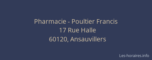 Pharmacie - Poultier Francis