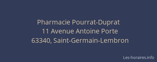 Pharmacie Pourrat-Duprat