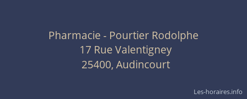 Pharmacie - Pourtier Rodolphe