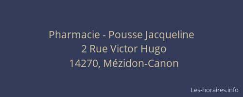 Pharmacie - Pousse Jacqueline