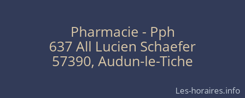 Pharmacie - Pph