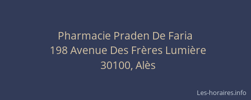 Pharmacie Praden De Faria