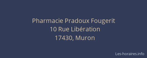 Pharmacie Pradoux Fougerit