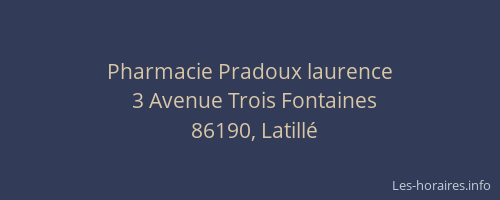 Pharmacie Pradoux laurence