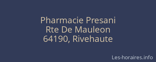 Pharmacie Presani