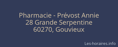 Pharmacie - Prévost Annie