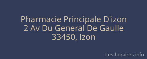 Pharmacie Principale D'izon