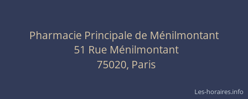 Pharmacie Principale de Ménilmontant