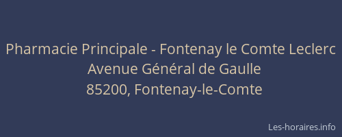 Pharmacie Principale - Fontenay le Comte Leclerc