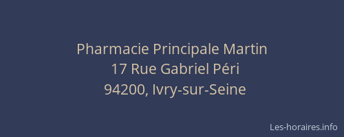 Pharmacie Principale Martin