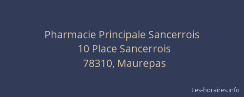 Pharmacie Principale Sancerrois