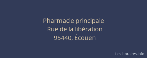 Pharmacie principale