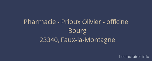 Pharmacie - Prioux Olivier - officine
