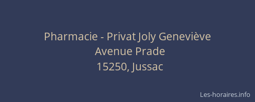 Pharmacie - Privat Joly Genevi&egrave;ve