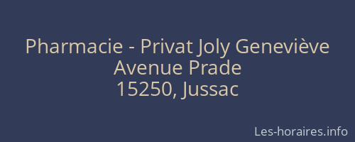 Pharmacie - Privat Joly Geneviève