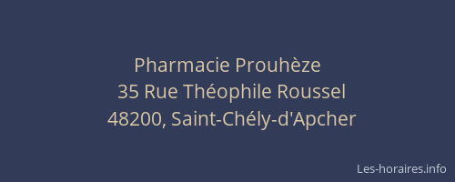 Pharmacie Prouh&egrave;ze